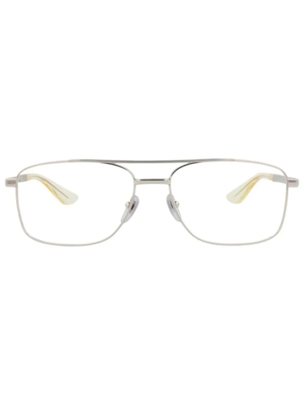 New Gucci Women's Eyeglasses Aviator Metal Frame Mens Silver Silver Transparent
